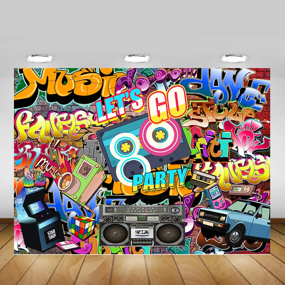 

Фон для вечерние съемки с рисунком граффити в стиле хип-хоп