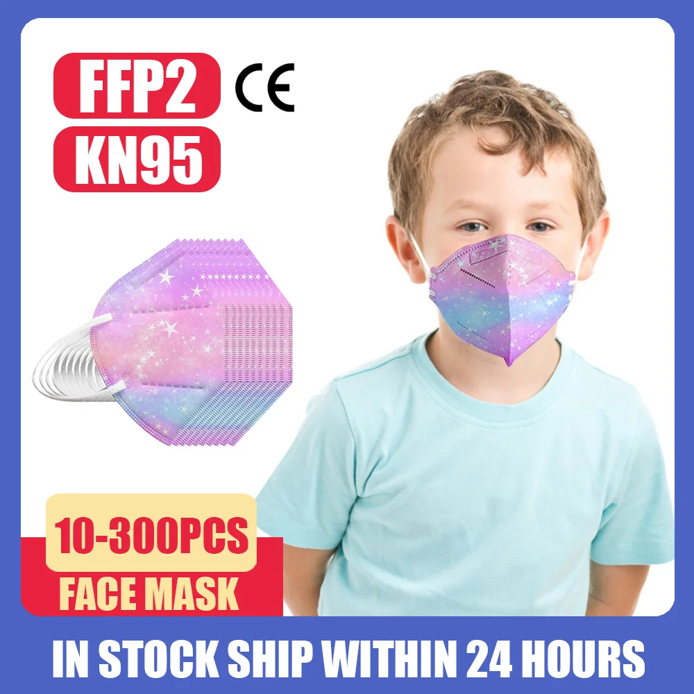 

10-300PCS 2-10 years old mascarilla ffp2 para nios homologada KN95 Protective Mask FFP2 KN95 Facial Protector Mask ffp2mask