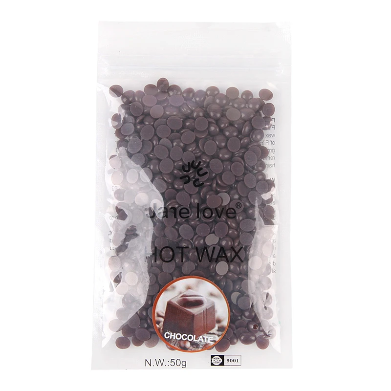 Chocolate -50g 50 г/пакет, воск для депиляции, горячая пленка, твердый воск, гранулы, для восковой эпиляции, бикини, для удаления волос на теле, Bean, восковые бобы - Цвет: Chocolate -50g
