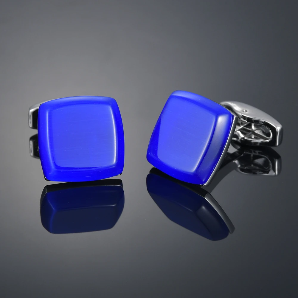 Novelty Luxury Blue/Brown/Red/Purple Cufflinks for Mens Brand Quality Crown Crystal Gold Silvery Shirt Cuff Links | Украшения и