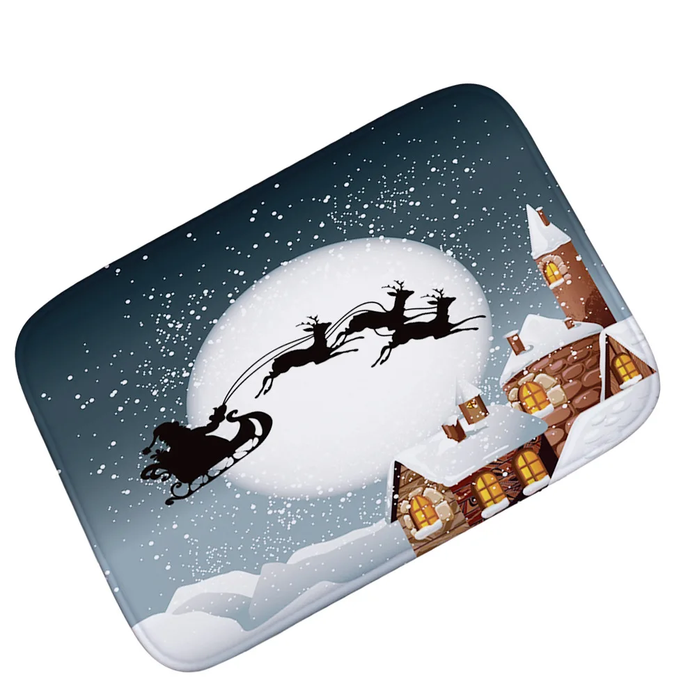 С изображением двери оформленной в рождественском стиле коврик абсорбент