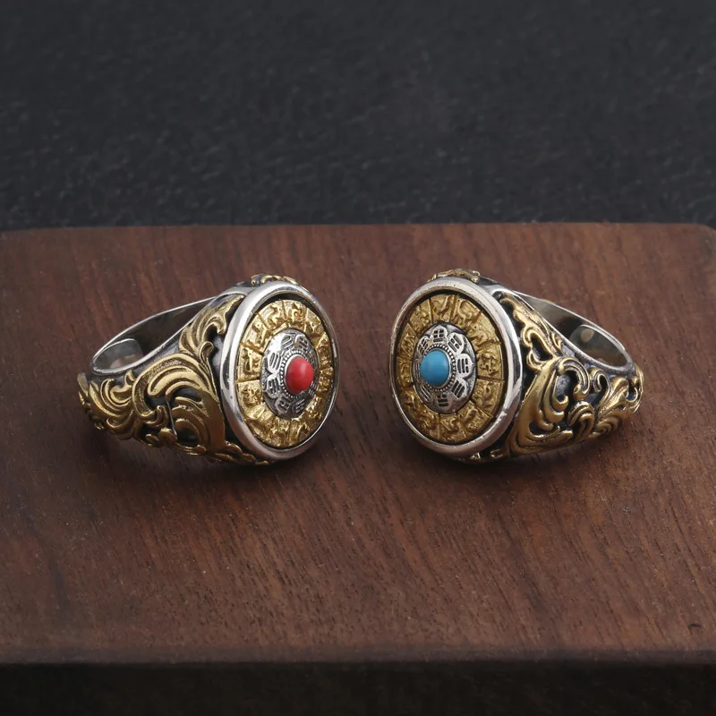 Тибетский Будда 925 пробы серебряные ювелирные изделия шесть слов мантровые