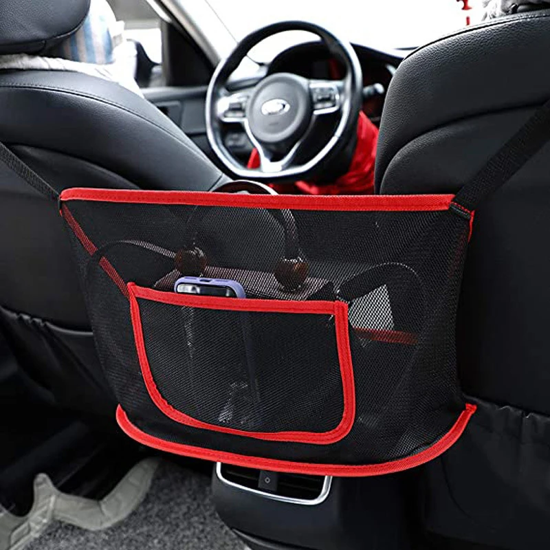 

Car Net Pocket Handbag Holder Car Purse Holder Mesh Car Backseat Organizer Purse Phone Car Storage Netting Pouch Between Seats