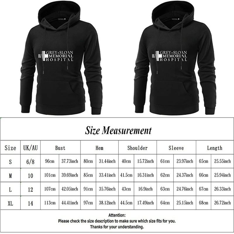 

Greys Anatomy Hooded Sweatshirt Women Autumn Winter Hoodies Female Full Sleeve Casual Harajuku Pullover