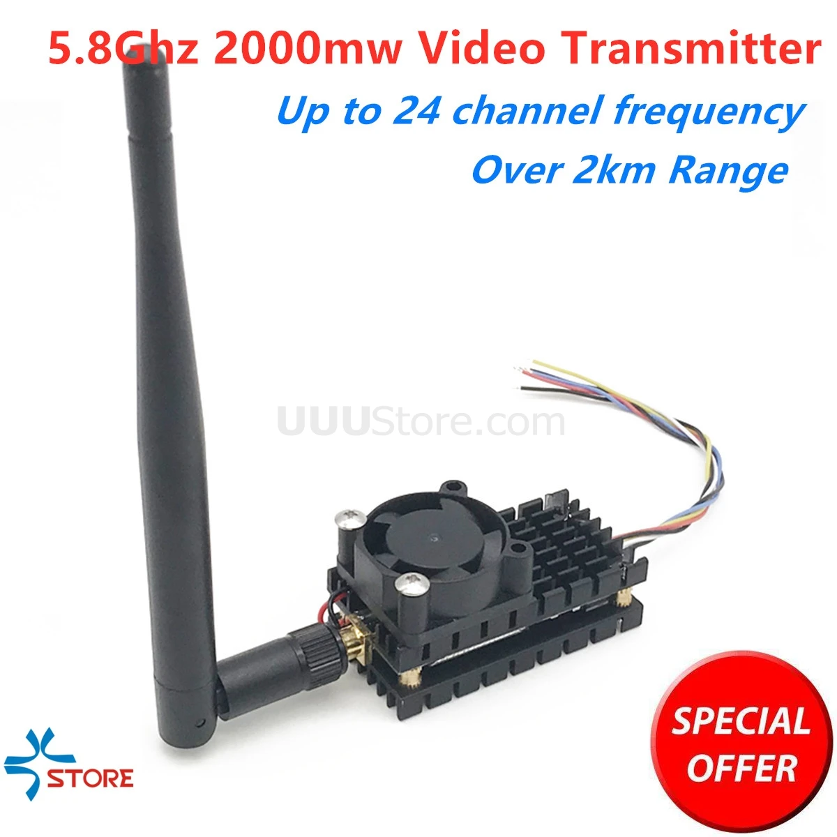 Более 2 км Диапазон 5 8 Ghz 2W беспроводной FPV передатчик TS582000 8G 2000MW 8CH видео AV аудио