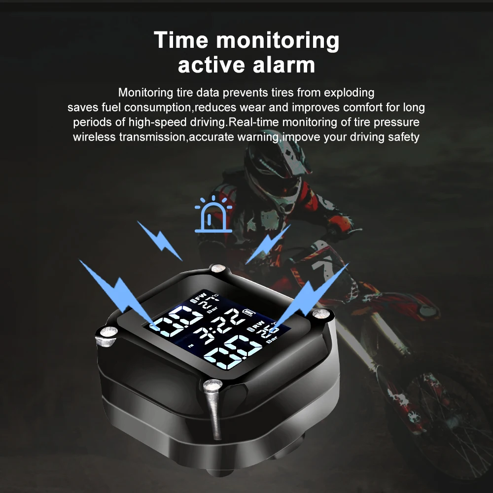 Система контроля давления в шинах TPMS для мотоцикла система с ЖК-дисплеем и USB