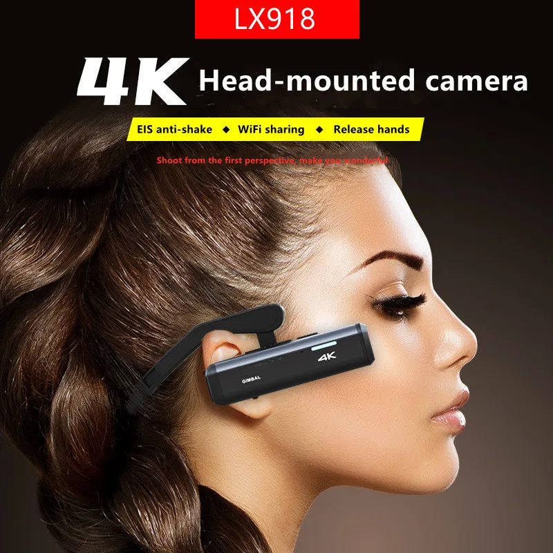LX918 4K Smart Mini Video Recorder Head-mounted Sports Camera EIS Anti-shake Camera...