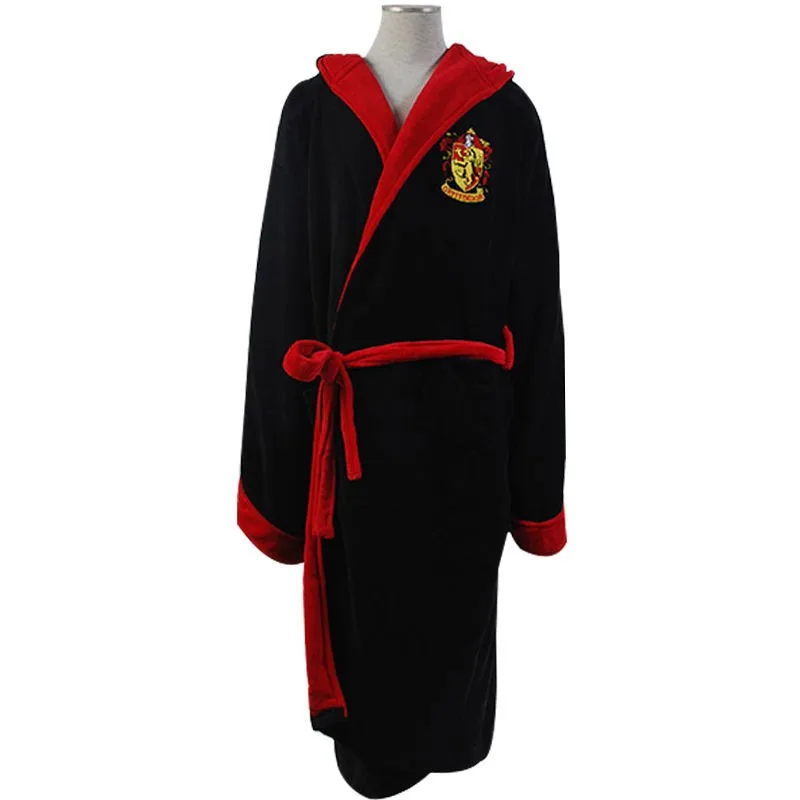 Original Fleece Hooded Black Robe Manttle Kimono Cloak Bathrobe Cosplay Costume Adult Version Polyester Sleepwear | Тематическая