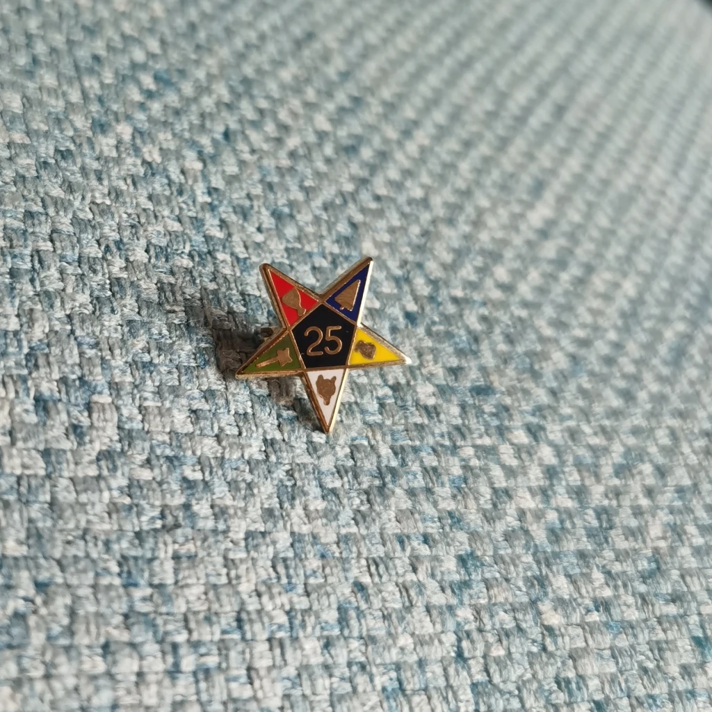 25th Year Of Eastern Star Logo Masonic Mason Lapel Pin Badge |