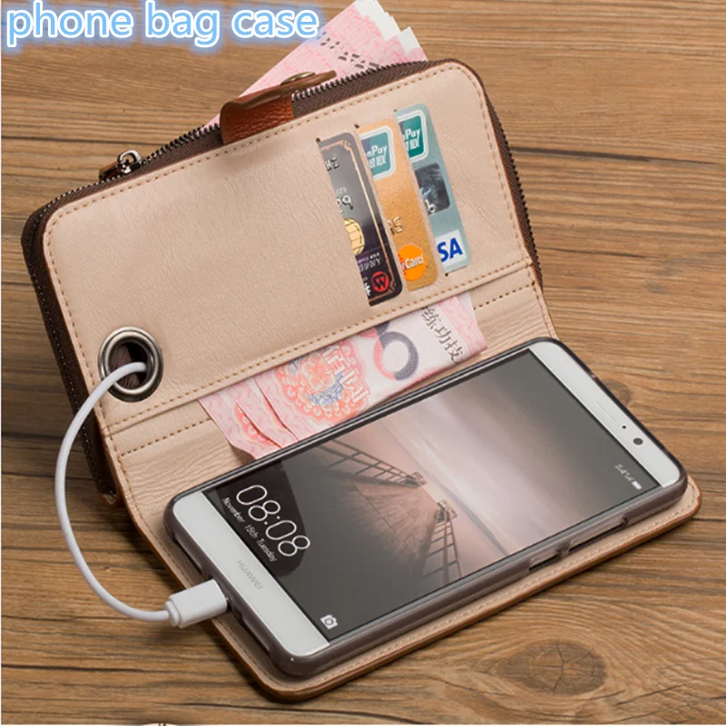 Кошелек из натуральной кожи с ремешком на руку много отделений для карт