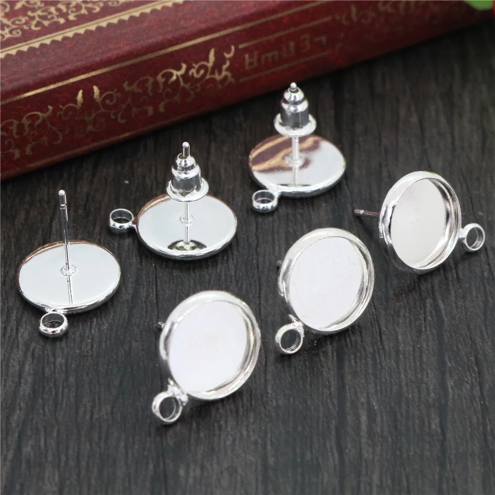 10 мм шт./лот два стиля 3 цвета покрытые серьги гвоздики пустые/Базовые подходят