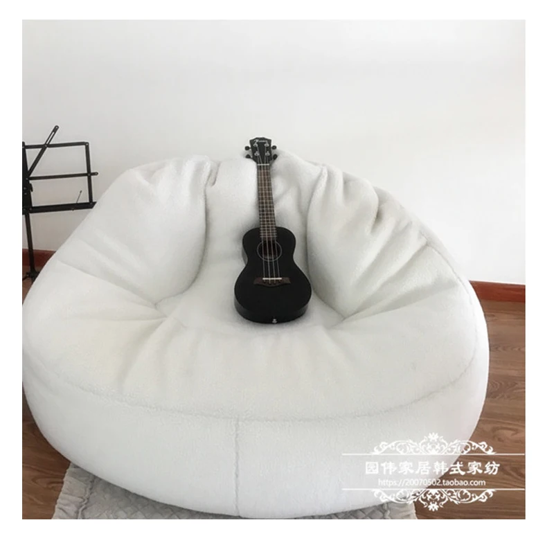 80X100cm Высокое качество овечья кожа бархат Beanbag кровати ленивое сиденье компьютерное кресло мебель для гостиной диван стулья 2 размера - Цвет: 80X100cm