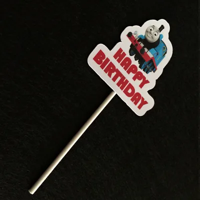 BIRTHDAY Insert 8pcs Томас все для праздника столовые приборы вставка для торта тема вечерние принадлежности украшение на детский день рождения одноразовая Праздничная посуда - Цвет: BIRTHDAY Insert 8pcs