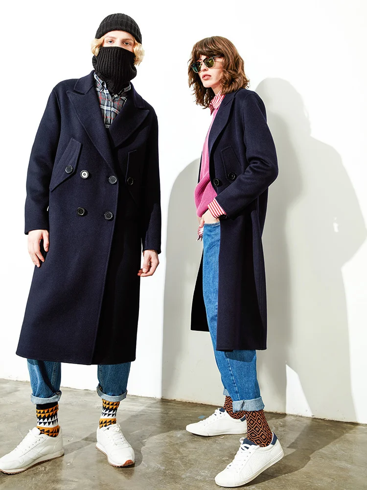 

Shzq высококачественное Австралийское шерстяное белое двустороннее кашемировое пальто женское средней длины 2021 новая 100% чистая шерсть