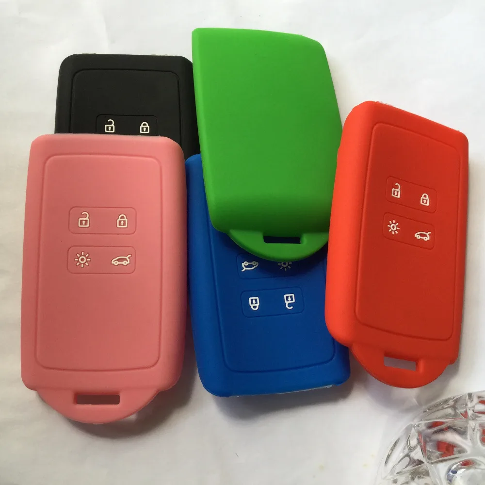 Силиконовый чехол для ключей с 4 кнопками Renault Megane 2017 мягкий силиконовый Kadjar Koleos