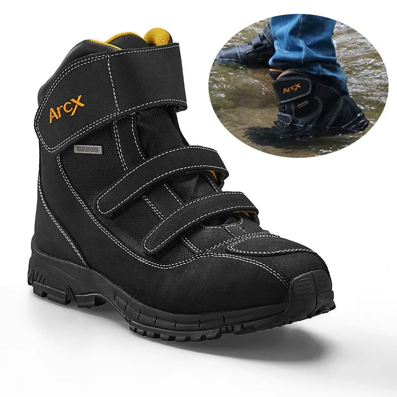 ARCX мужские мотоциклетные замшевые кожаные ботинки внедорожные