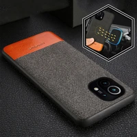canvas leather magnetic case for xiaomi mi 11 10t 10 9t 9 poco x3 nfc 360 full protective cover for redmi note 11 pro plus 5g