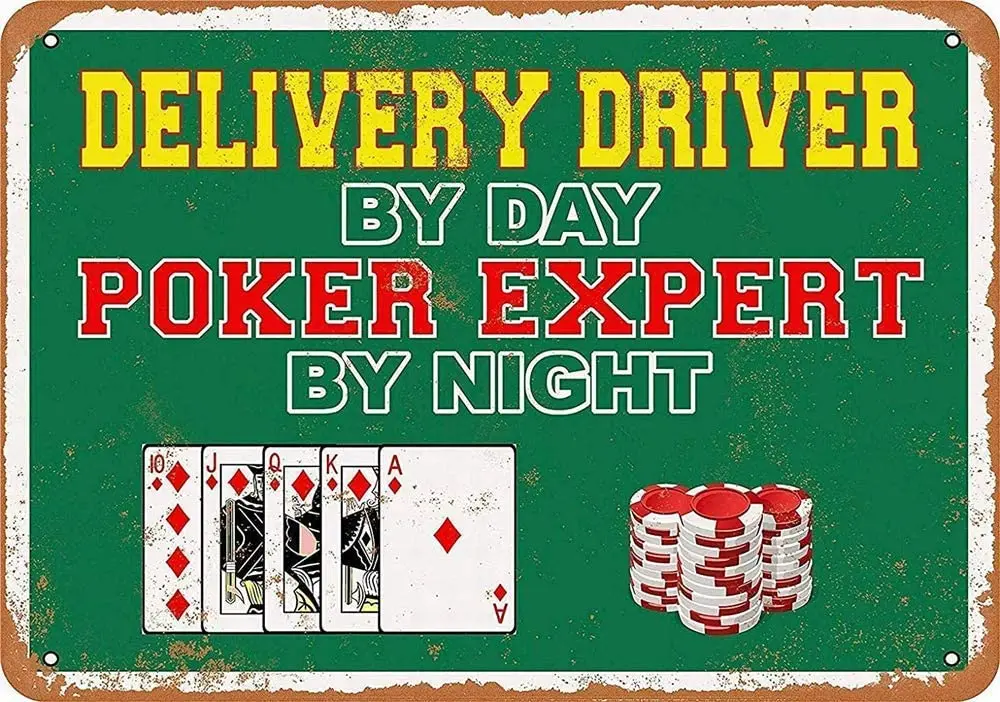 

Водитель с каждым днем, покер экспертов по ночам старомодное металлическая жестяная вывеска винтажный вид знак доска для дома для баров, па...