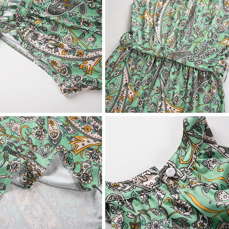 

Elegant Women Halter Floral Dress Ladies Sleeveless High Waist Dress Female High Waist Beach Dress for Summer Vestido