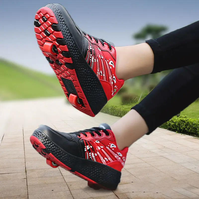

Girls Boys LED Light Roller Skate Shoes For Children Big Kids & Adults Sneakers With Wheels Two Wheels