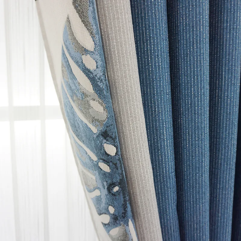 Хлопок лен жаккард Затемненные занавески s двери для гостиной кухни спальни