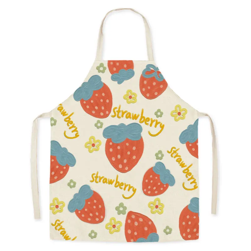 

Cute Cartoon Dinosaur Kitchen Cooking Apron Printed Linen Aprons for Men Women Baking Barista Bibs Pinafore Home Cleaning Tools