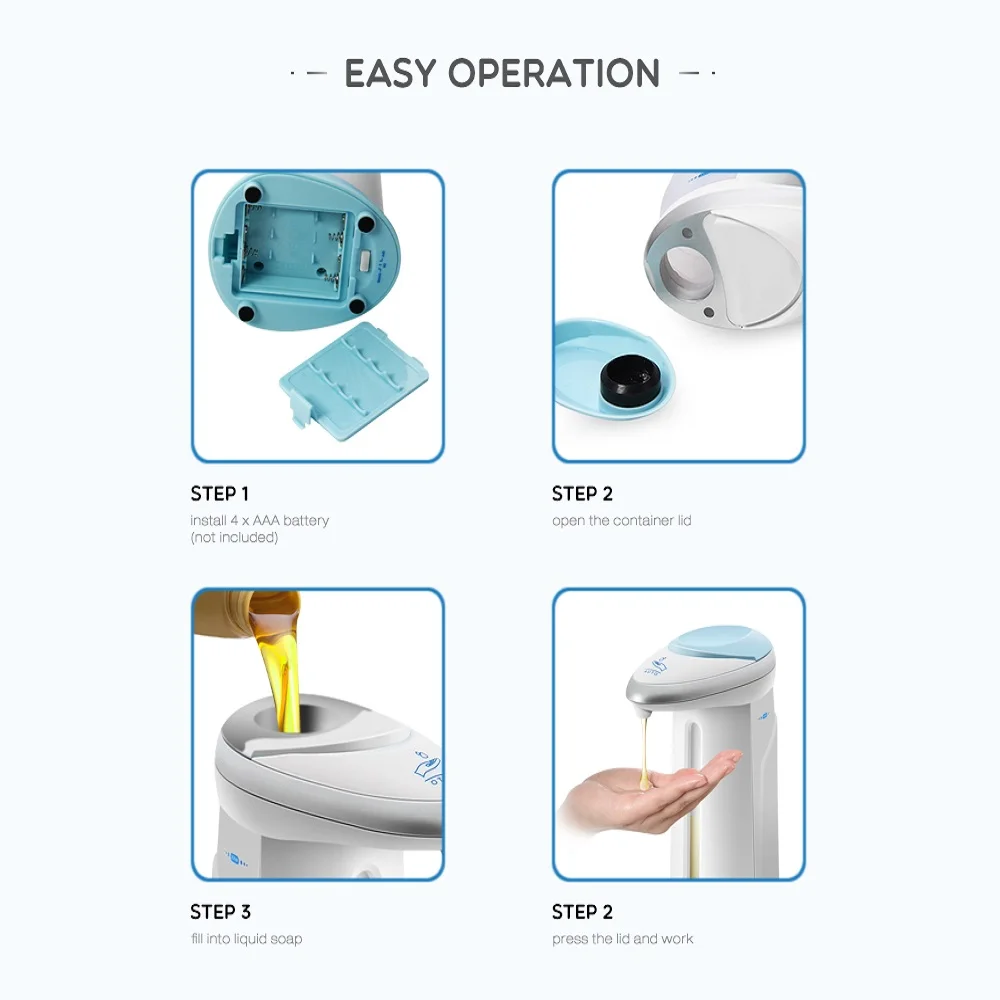 Автоматический диспенсер для жидкого мыла из ABS пластика с сенсорным управлением без контакта для кухни, современный, для детей, защита от вирусов.