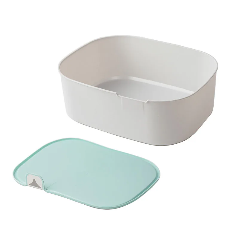 oval Blue 1 lid Бытовая пластиковая коробка для хранения нижнего белья с отметкой отсек шкаф Органайзер с крышкой для нижнего белья носки - Цвет: oval Blue 1 lid