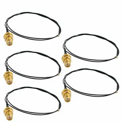 5Pcs RF0.81 Female IPEX 4 to RP-SMA-K Antenna WiFi Pigtail Cable 50cm Black | Connectors