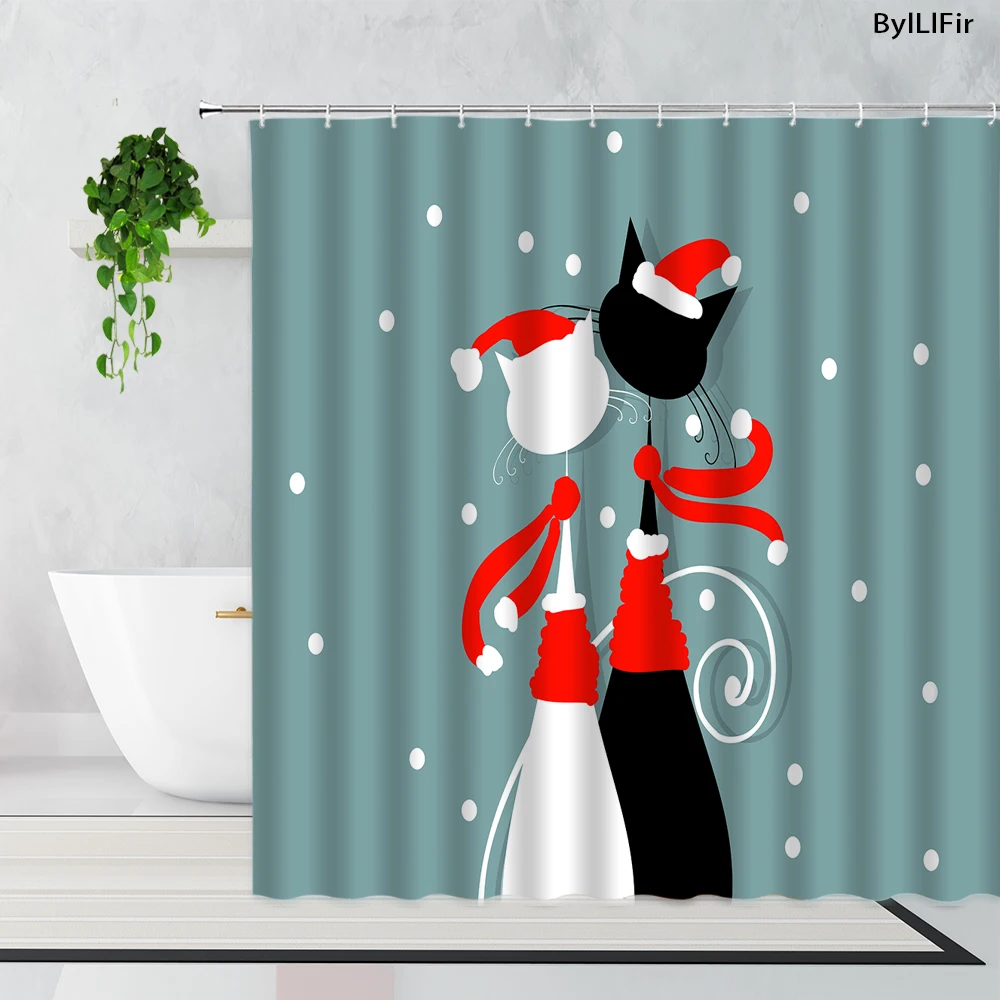 Занавески для ванной с рисунком оранжевых мультяшных кошек забавные креативные