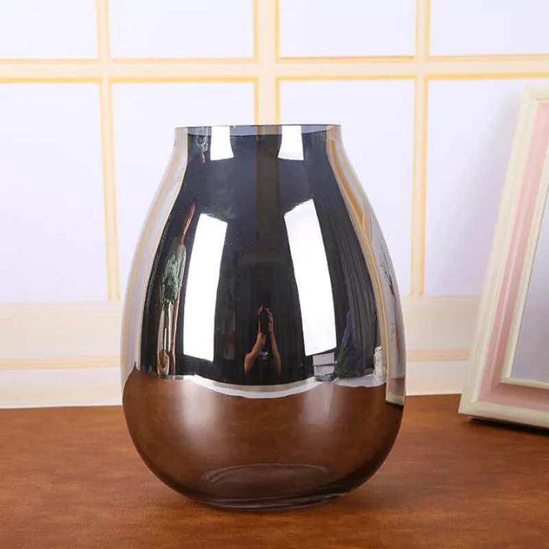 Стеклянная ваза нордическая Гальваническая с обшивкой креативная ледяная