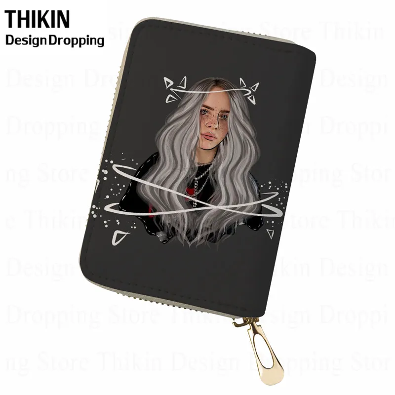 Тикин Горячая рэп певец Billie Eilish женский из искусственной кожи держатель для карт паук королева Водонепроницаемый Путешествия Паспорт Walet с молнией - Цвет: as picture