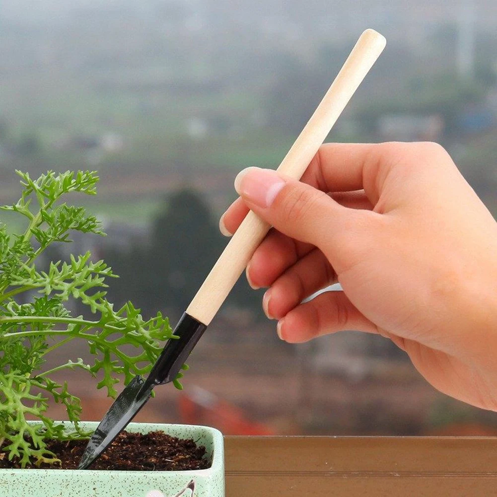 

3pcs Mini Portable Gardening Tool Metal Head Shovel Rake Spade Plant Garden Soil Raising Flowers Wooden Handle Tool Set