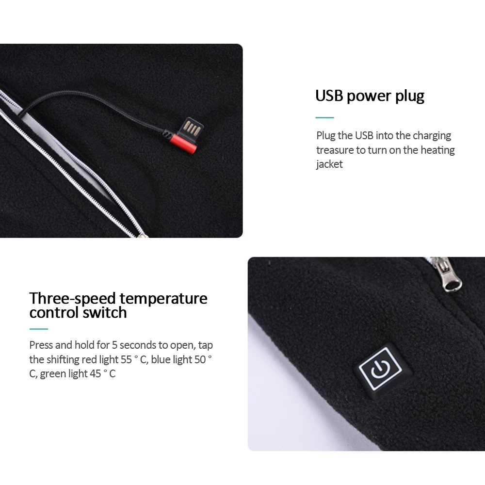 Бархатные зимние пожилых Usb зарядки тепловой жилет способствует хорошему кровообращению теплая одежда катание на горных лыжах Путешествия нагревательный кожух