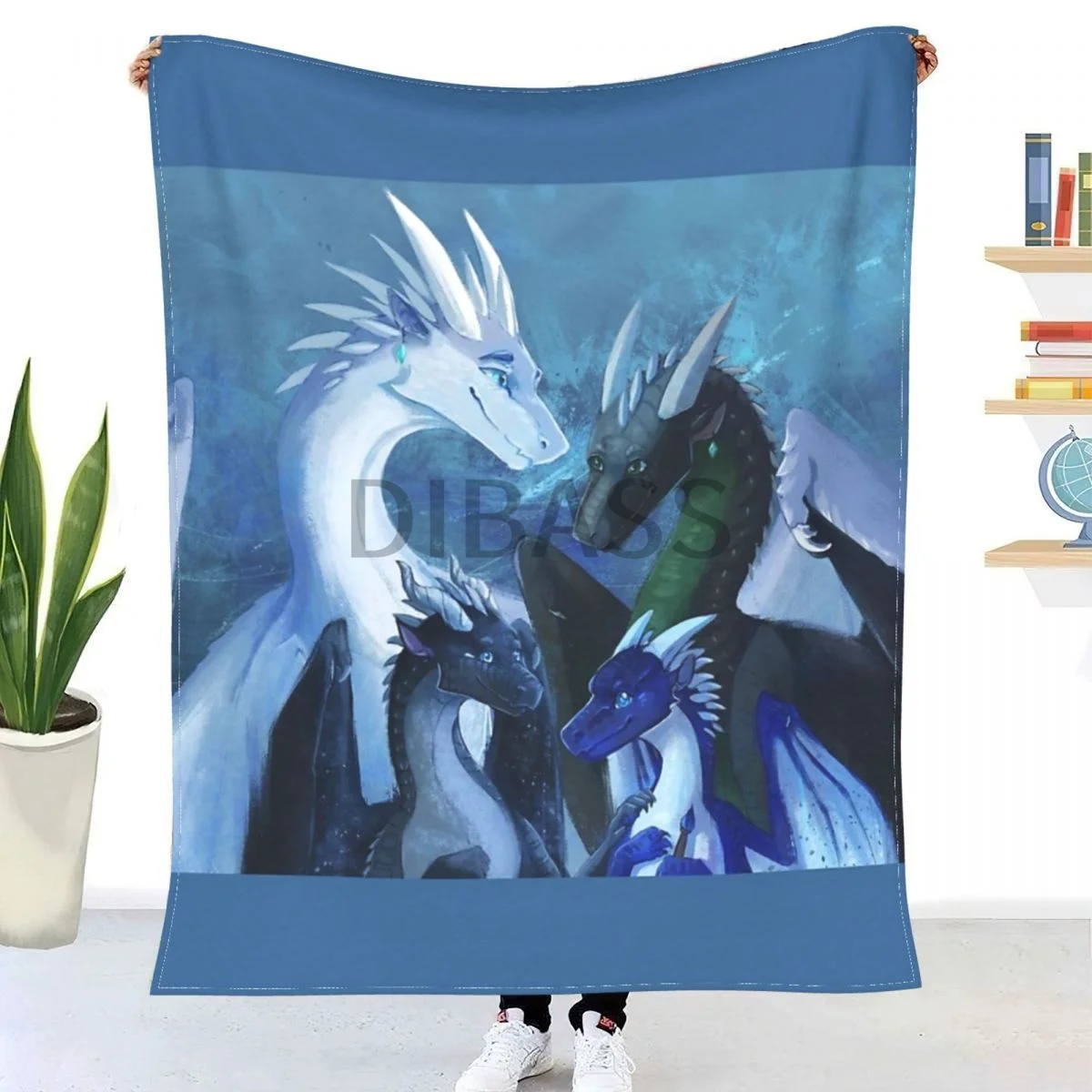 

Arctic, Foeslayer, Whiteout, Darkstalker Family - Wings Of Fire Comforter 3D Printed Flannel Throw Blanket