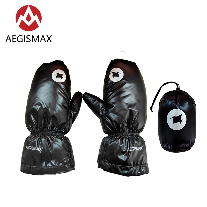 AEGISMAX взрослых унисекс Сверхлегкий портативный Открытый Кемпинг Лыжный спорт Зима утолщаются согреться гусиный пух перчатки