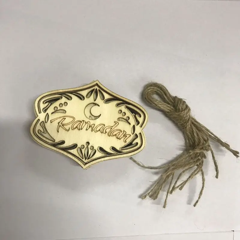 Рамадан ИД Мубарак деревянное ремесло Луна украшение для дома подвесной