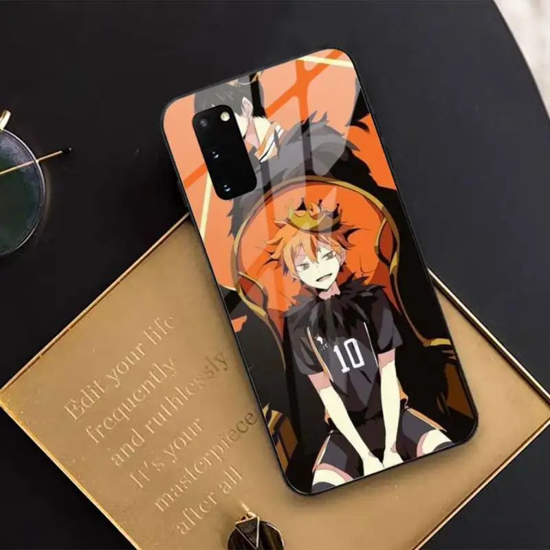 

Haikyuu Hinata attacks Anime Tempered glass phone case For Samsung S6 7 8 9 10 20 edge plus E A7 2018 S10 lite 2019 Note9 10pro
