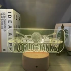 Игра World of Tanks, приз идеи, 3D светодиодный ночник, ранний сенсорный датчик изменения яркости для детской спальни, декоративная лампа, Прямая поставка