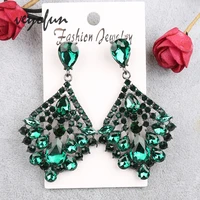 veyofun hyperbole crystal drop rhinestone earrings for women luxury dangle earrings new fashion jewelry