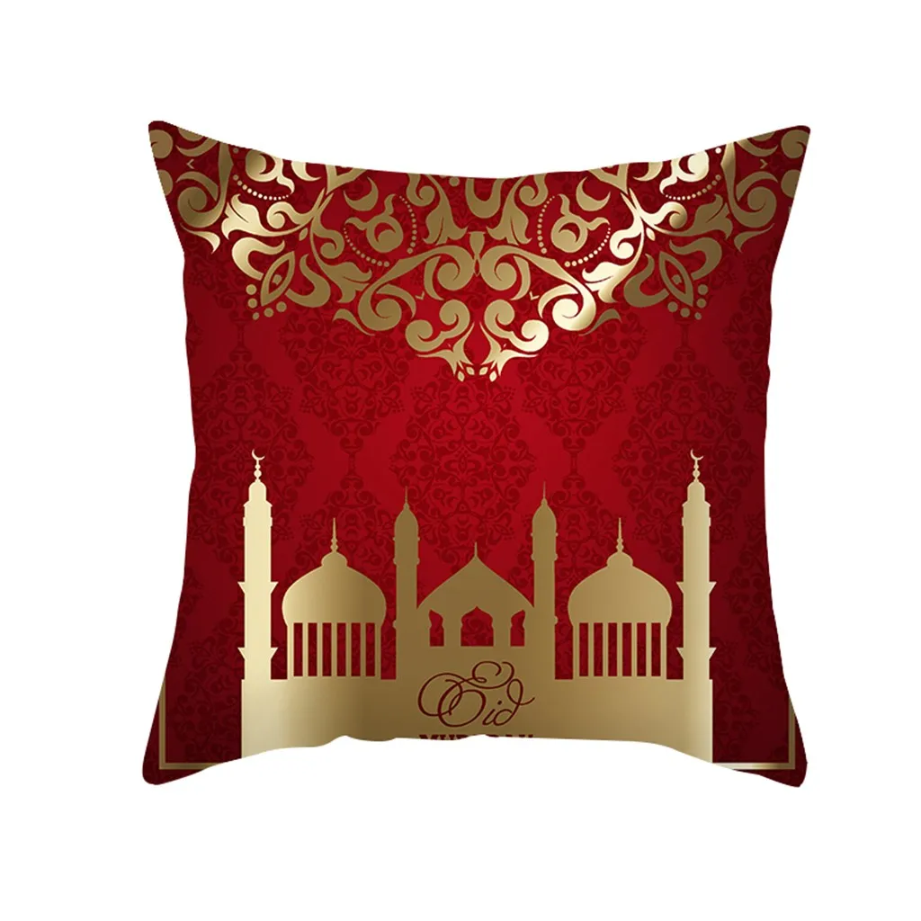 

Ramadan Decorations For Home Islamic Eid Mubarak Decor Sofa Throw Pillow Cases Muslim Mosque Decorative Cotton Cushion Cover