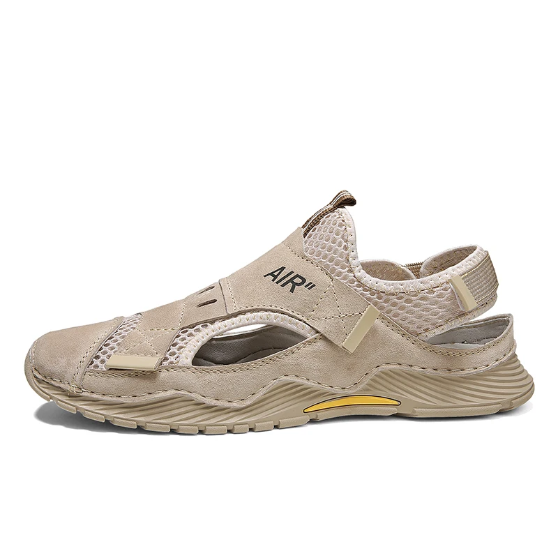 

Men's shoes sandals pig eight leather shoes hollow breathable waterproof deodorant casual fashion wading upstream non-slip beach
