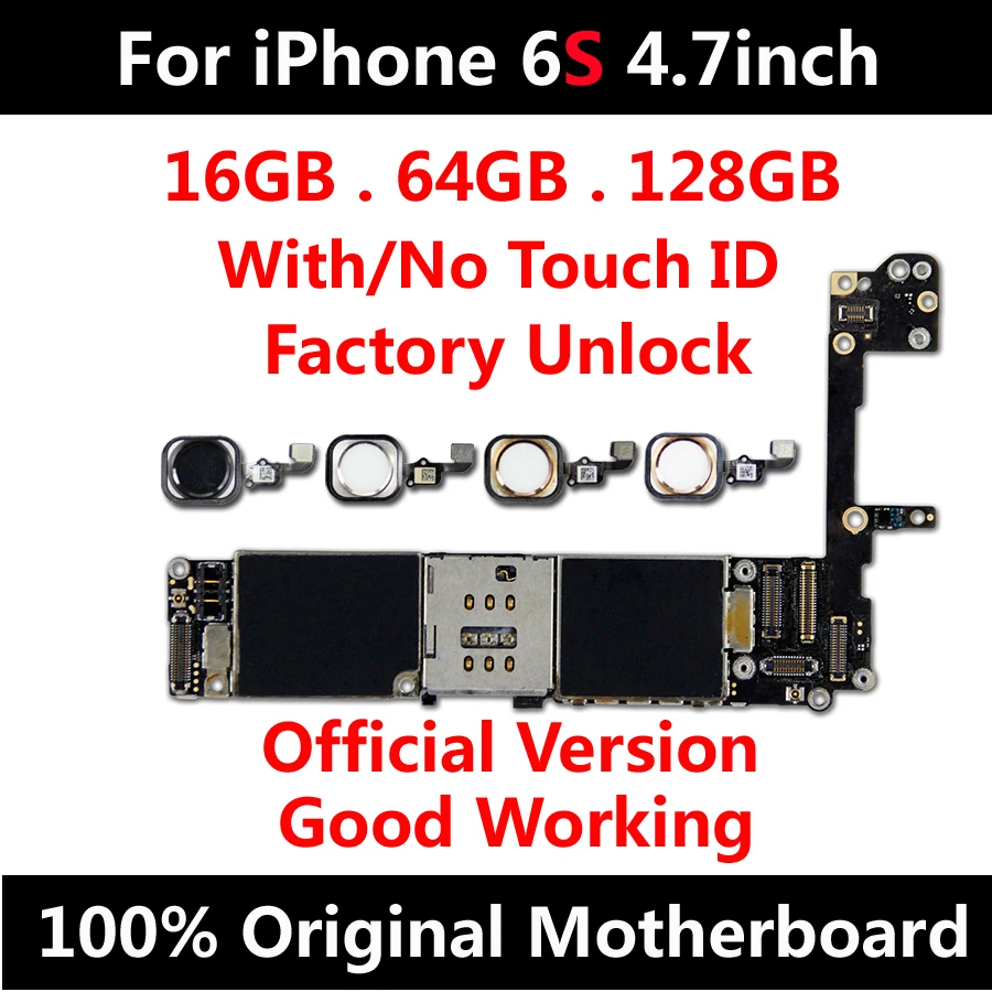 16 Гб/64 Гб/128 ГБ оригинальная разблокированная для iphone 6s 4 7 дюйма материнская плата