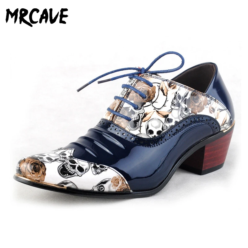 MRCAVE/мужские Формальные туфли на высоком каблуке деловые модельные мужские