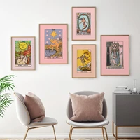nordic abstract the mandala tarot wall art pictures canvas painting sun empress priestess posters prints living room home decor
