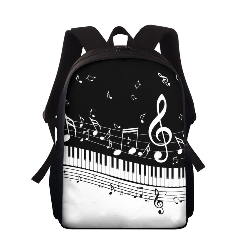 

Music Note Child Schoolbag Piano Keyboard/Wooden Guitar Print Student Book Bags for Kids Preschool Mochilas 15inch