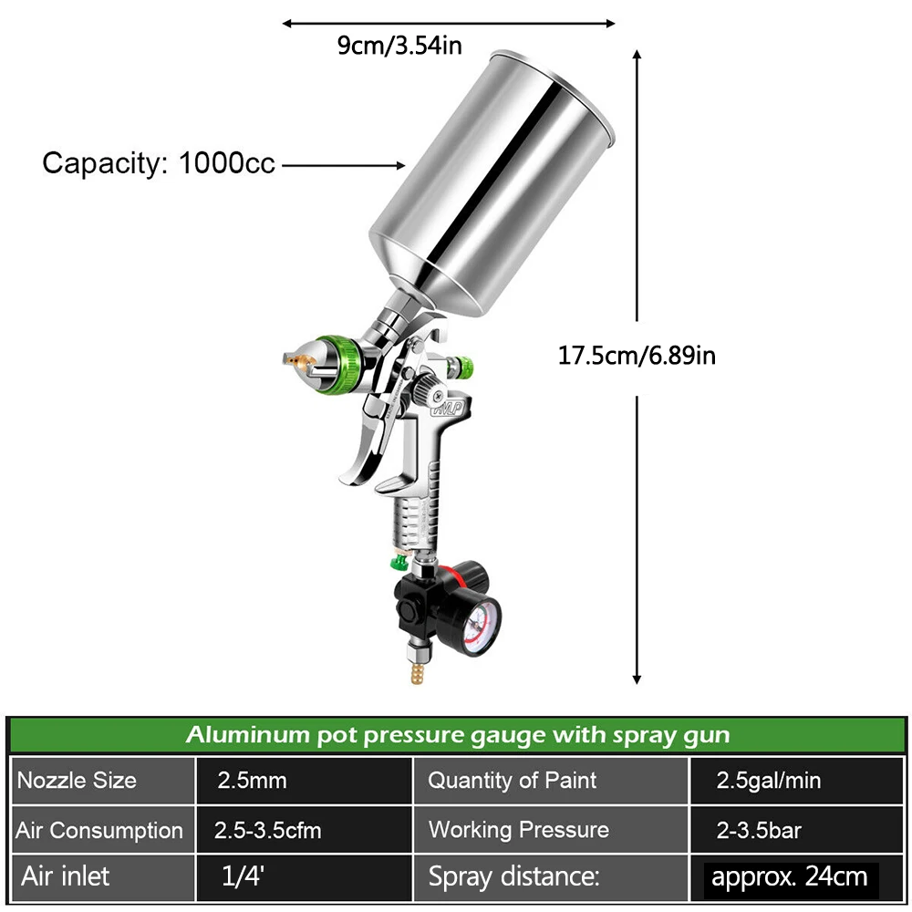 

2.5MM Nozzle HVLP Spray Gun Mini Air Paint Spray Gun Paint Sprayers For Painting Car Air Brush Spraying Sprayer Airbrush Gun