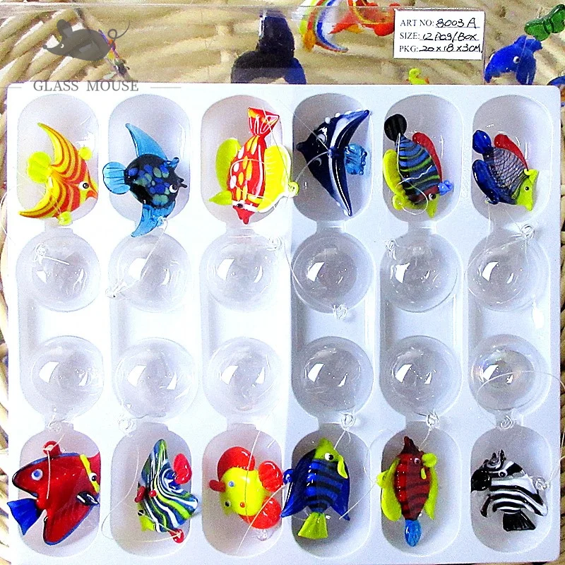 Плавающая стеклянная фигурка рыбы аквариум мини рыбки Ручная дутая лампа для рыб