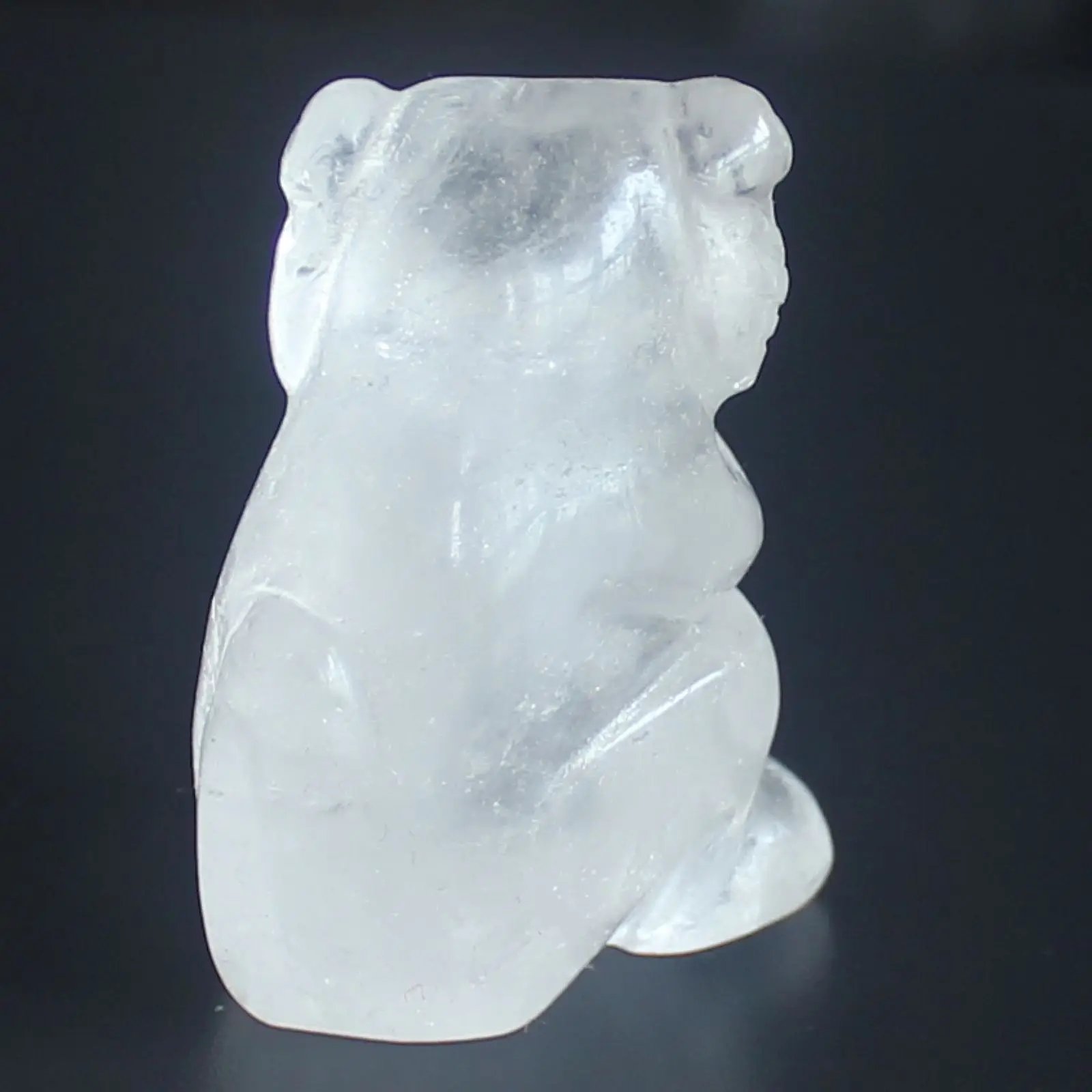 

1.5'' Hand carved gemstone white quartz monkey animal figurine