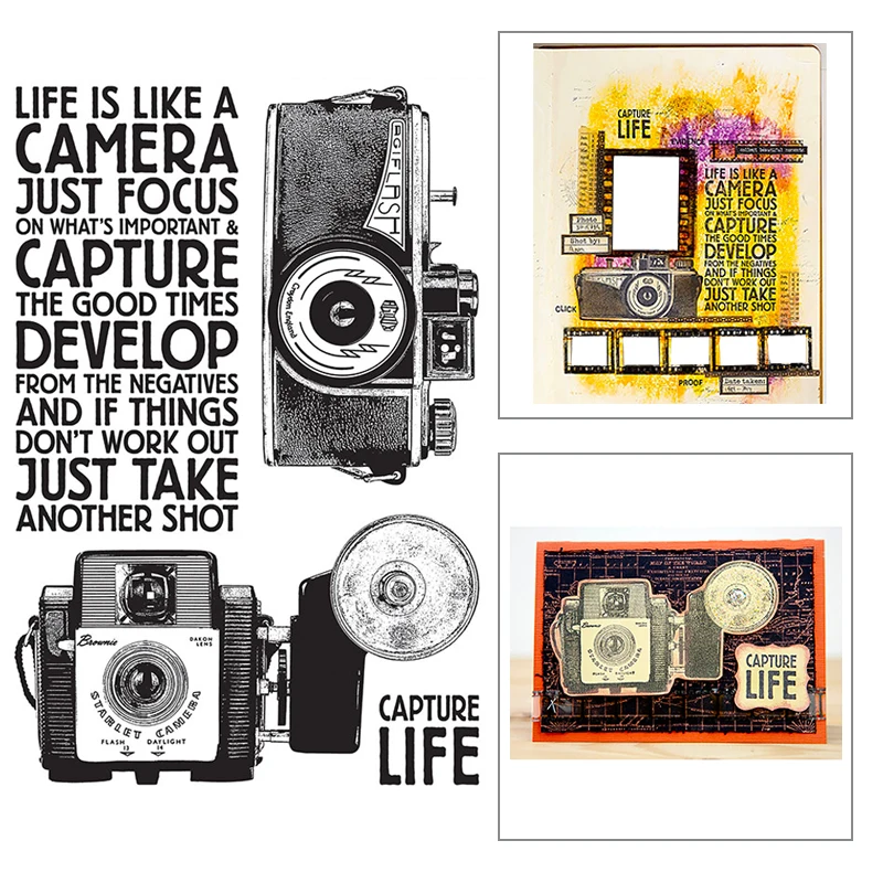 2021 Новые прозрачные штампы в стиле ретро с узором для камеры самостоятельного